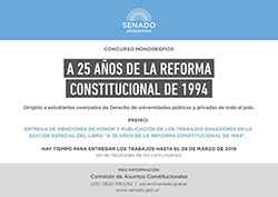 CONCURSO MONOGRÁFICO 25 AÑOS DE LA REFORMA CONSTITUCIONAL